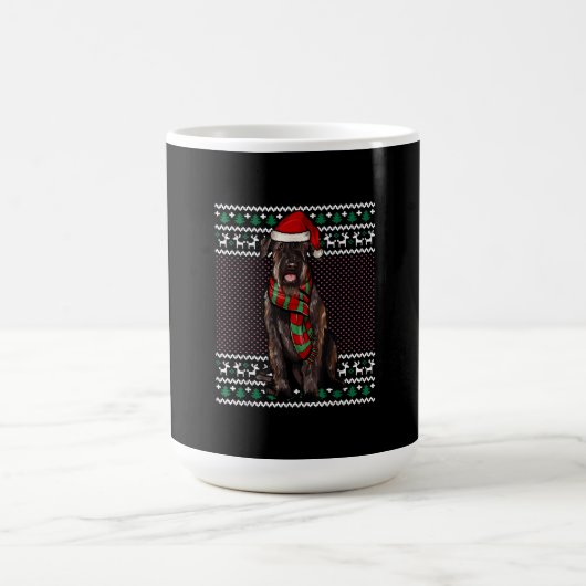 Mug Noël Géant Schnauzer Chien Santa Hat Noël laid (Centre)