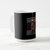 Mug Noël Géant Schnauzer Chien Santa Hat Noël laid (Devant gauche)