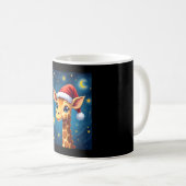 Mug Noël Giraffe Santa Hat Starry Nuit Fête L (Devant droit)