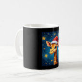Mug Noël Giraffe Santa Hat Starry Nuit Fête L (Devant gauche)