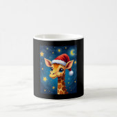 Mug Noël Giraffe Santa Hat Starry Nuit Fête L (Centre)