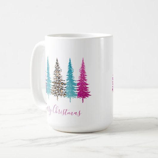 Mug Noël Glam Rose Turquoise (Devant gauche)