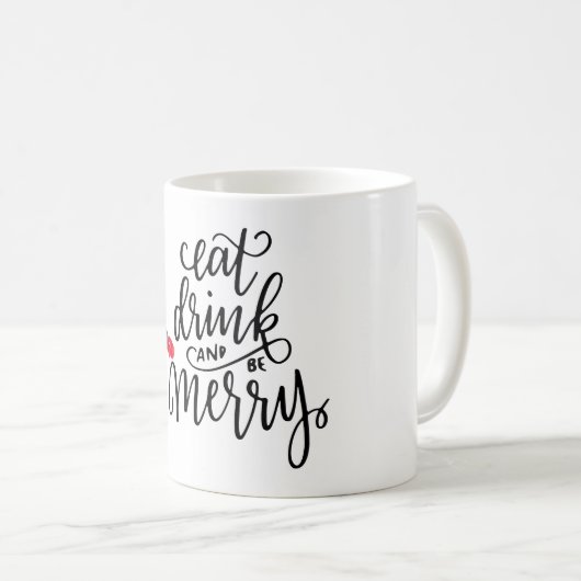 Mug Noël Gnome Manger Boire Soyez Joyeux (Devant droit)