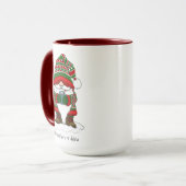 Mug Noël Gnome Rouge Vert mite (Devant gauche)