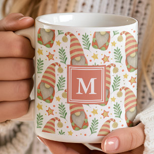 Mug Noël Gnome Scandinave Monogramme Aquarelle