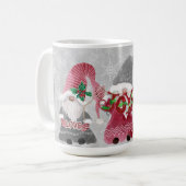 Mug Noël Gnomes Snowflakes Grey Red Love Famille (Devant gauche)