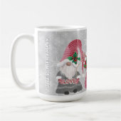 Mug Noël Gnomes Snowflakes Grey Red Love Famille (Gauche)