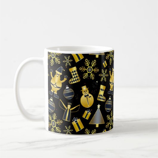 Mug Noël Gold Père Noël Snowman Stocker Motif (Gauche)
