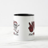 Mug Noël gothique | Peace Love et Père Noël Skull (Centre)