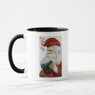 Mug Noël GreetingSanta avec des jumelles