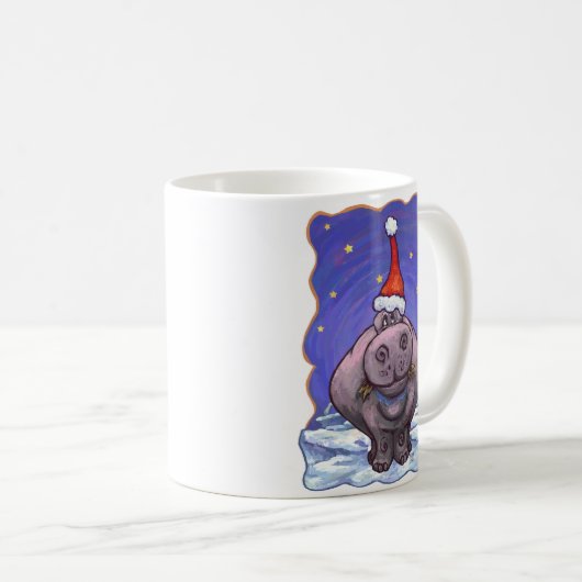 Mug Noël Hippopotame (Devant droit)