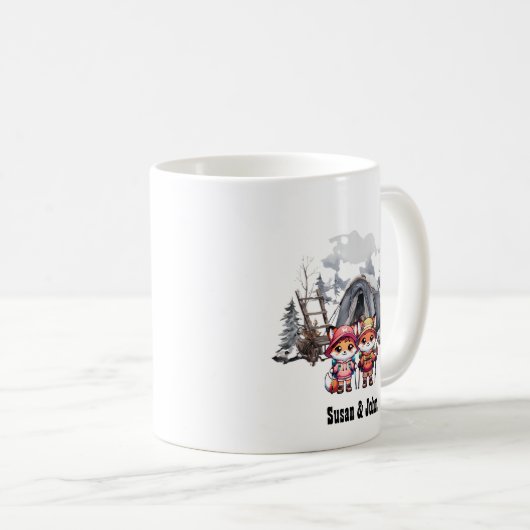 Mug Noël Hiver Camping Neige Nouveau Couple Fox (Devant droit)