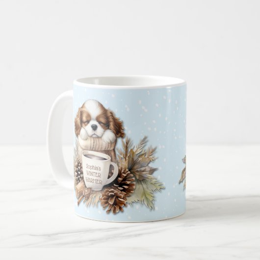 Mug Noël Hiver Cavalier King Charles Chien Chien Chien (Devant gauche)