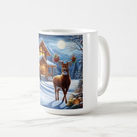 Mug Noël/Hiver Deer Lodge (Devant droit)