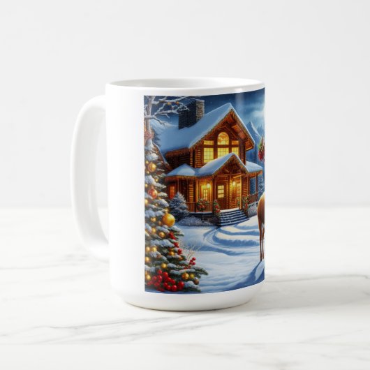 Mug Noël/Hiver Deer Lodge (Devant gauche)