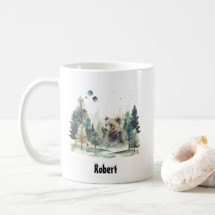 Mug Noël Hiver Forêt de montagne Aventure Ours