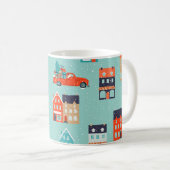 Mug Noël Hiver Maisons Rouge (Devant droit)