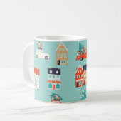 Mug Noël Hiver Maisons Rouge (Devant gauche)