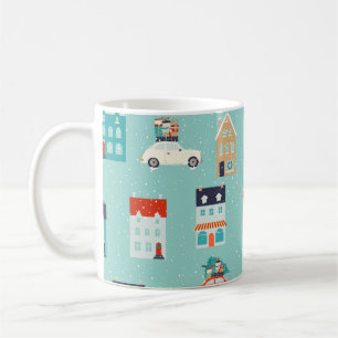 Mug Noël Hiver Maisons Rouge