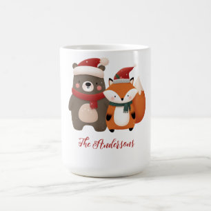 Mug Noël/hiver Mignonne Ours et renard