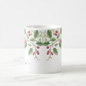 Mug Noël Holly Berry | Nom de script personnalisé (Centre)