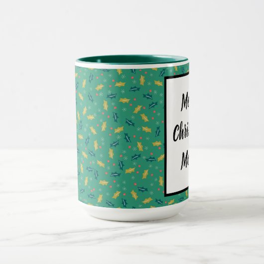Mug Noël Holly Feuilles & Berries avec Snowflakes (Centre)