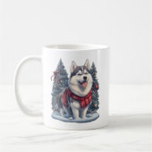 Mug Noël Husky Chien magique Noël Noël Esprit de Noël (Gauche)