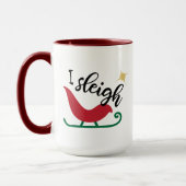Mug Noël I Sleigh, Drôle cadeau de Noël (Gauche)