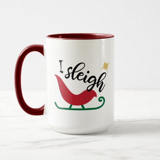 Mug Noël I Sleigh, Drôle cadeau de Noël (Gauche)