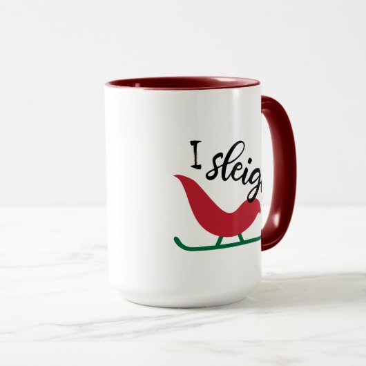 Mug Noël I Sleigh, Drôle cadeau de Noël (Devant droit)