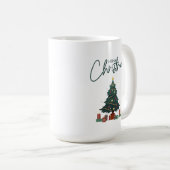 Mug Noël Jaune Vert Isolé (Devant droit)