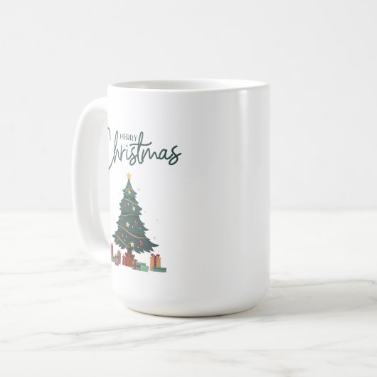 Mug Noël Jaune Vert Isolé (Devant gauche)