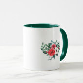 Mug Noël Joie Bouquet À feuillage persistant Café de v (Devant droit)