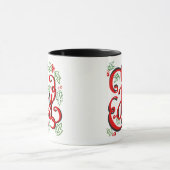 Mug Noël Joie Holly Berries & Feuilles (Centre)