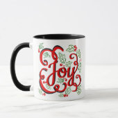 Mug Noël Joie Holly Berries & Feuilles (Gauche)