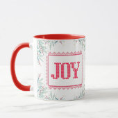 Mug Noël Joie Rouge Knit Mistletoe Aquarelle (Gauche)