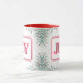 Mug Noël Joie Rouge Knit Mistletoe Aquarelle (Centre)
