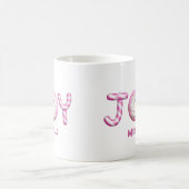 Mug Noël Joie | Sucre de canne rose personnalisé (Centre)