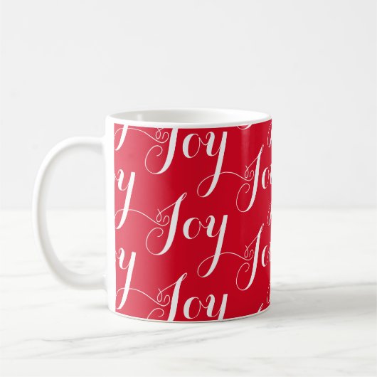 Mug Noël Joie Typographie Motif Vacances Rouge Blanc (Gauche)