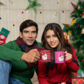 Mug Noël Jolly Santa Claus Rose Joyeux Salutation