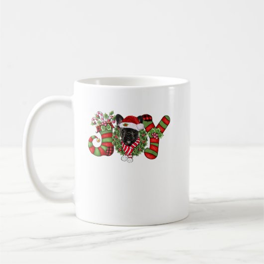 Mug Noël Joy Nain Stocking Black French Bulldog (Gauche)