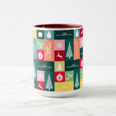 Mug Noël Joyeuses Fêtes Moderne Nom de famille (Centre)