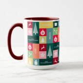 Mug Noël Joyeuses Fêtes Moderne Nom de famille (Gauche)