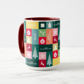 Mug Noël Joyeuses Fêtes Moderne Nom de famille (Devant gauche)