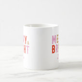 Mug Noël Joyeux et rose vif et rouge (Centre)