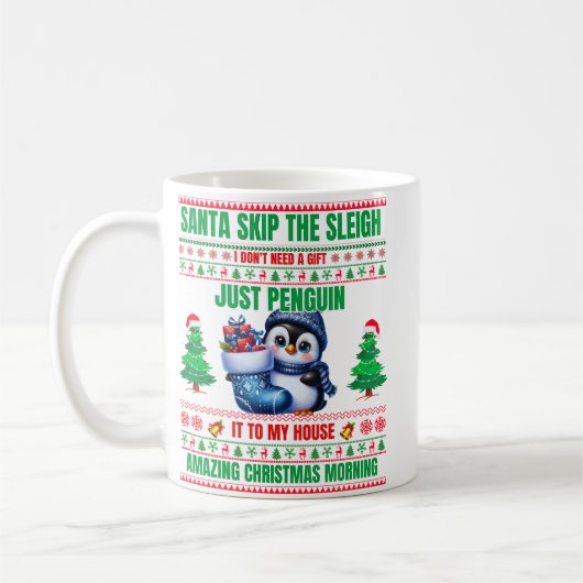 Mug Noël Joyeux Noël Pour Pingouin Cadeau (Gauche)