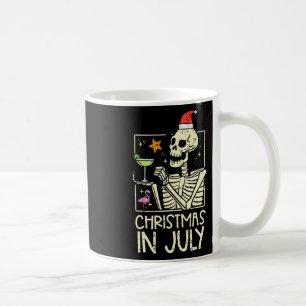 Mug Noël Juillet Squelette Flamant Rose Drôle Été Xmas