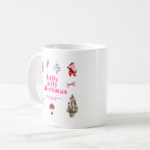 Mug Noël Kitsch | Vacances de Noël rétro Holly Jolly (Devant gauche)