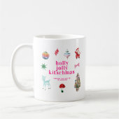 Mug Noël Kitsch | Vacances de Noël rétro Holly Jolly (Gauche)