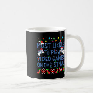 Mug Noël Le Plus Susceptible De Jouer À Des Jeux Vidéo